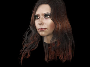 set woman hairstyle 5 types 3D 모델