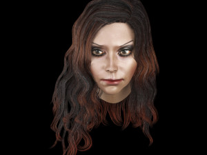 set woman hairstyle 5 types 3D 모델