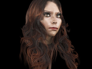 set woman hairstyle 5 types 3D 모델