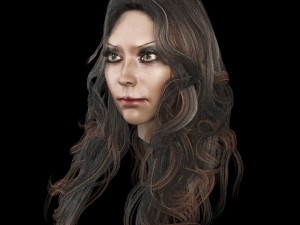 set woman hairstyle 5 types 3D 모델