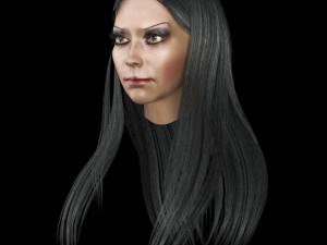 set woman hairstyle 5 types 3D 모델