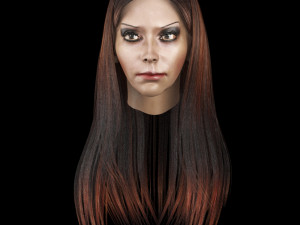 set woman hairstyle 5 types 3D 모델