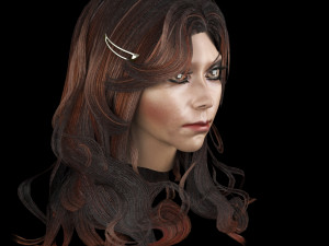 set woman hairstyle 5 types 3D 모델