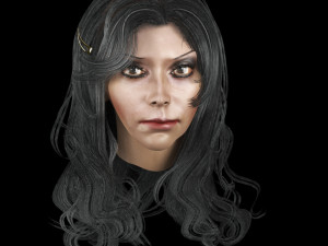 set woman hairstyle 5 types 3D 모델