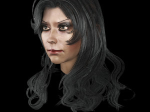 set woman hairstyle 5 types 3D 모델