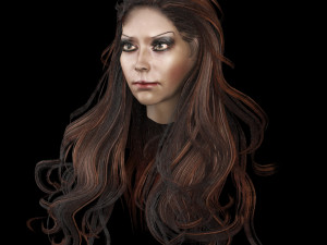set woman hairstyle 5 types 3D 모델