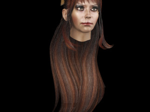 set woman hairstyle 5 types 3Dモデル