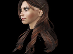 set woman hairstyle 5 types 3Dモデル