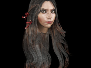 set woman hairstyle 5 types 3Dモデル