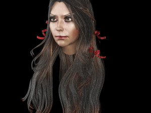set woman hairstyle 5 types 3Dモデル
