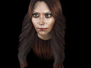set woman hairstyle 5 types 3Dモデル