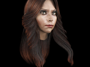 set woman hairstyle 5 types 3Dモデル