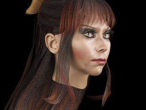 set woman hairstyle 5 types 3Dモデル