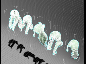 set woman hairstyle 5 types 3Dモデル