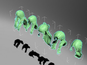 set woman hairstyle 5 types 3Dモデル