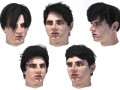 set male hairstyle 5 types 3D Model