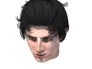 set male hairstyle 5 types Modelo 3D