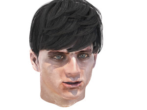 set male hairstyle 5 types Modelo 3D