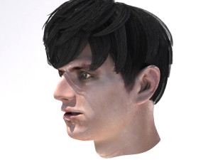 set male hairstyle 5 types Modelo 3D