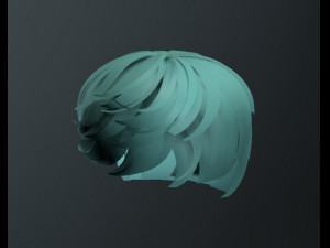 set male hairstyle 5 types Modelo 3D