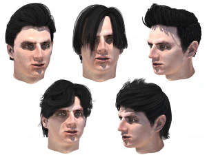 erkek sa&ccedil; modeli 5 &ccedil;eşit ayarla 3D Model