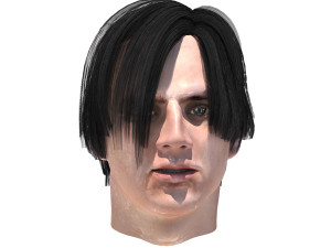 set male hairstyle 5 types 3D Model