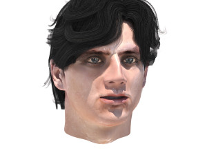 set male hairstyle 5 types 3D Model