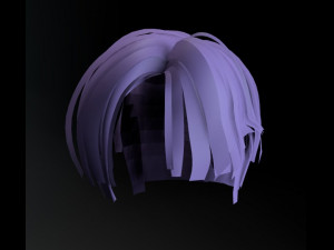 set male hairstyle 5 types 3D Model