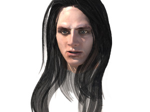 set male long hairstyle 5 types Modelo 3D