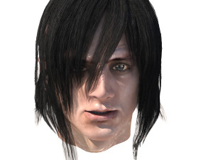 set male long hairstyle 5 types Modelo 3D