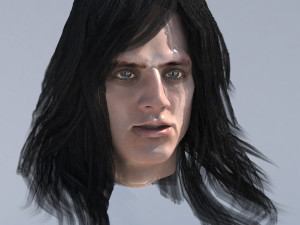 set male long hairstyle 5 types Modelo 3D