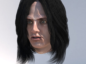set male long hairstyle 5 types Modelo 3D