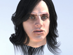 set male long hairstyle 5 types Modelo 3D