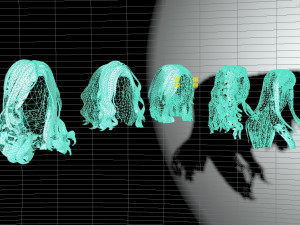 set male long hairstyle 5 types Modelo 3D