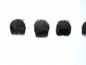 set male hairstyle 5 types 3D Model