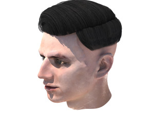set male hairstyle 5 types 3D Model
