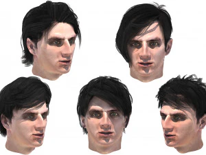 erkek sa&ccedil; modeli 5 &ccedil;eşit ayarla 3D Model