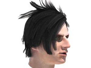 set male hairstyle 5 types 3D Model
