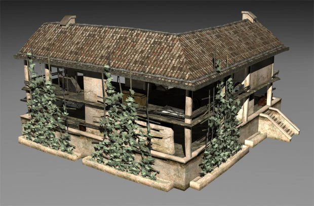house old village 3D Model .c4d .max .obj .3ds .fbx .stl .blend