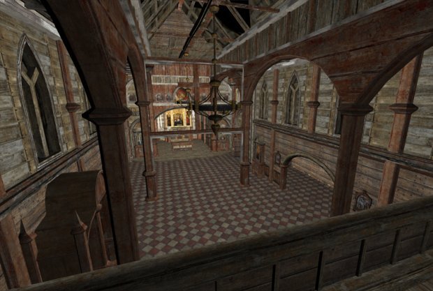 abandoned church 3D Model .c4d .max .obj .3ds .fbx .stl .blend 