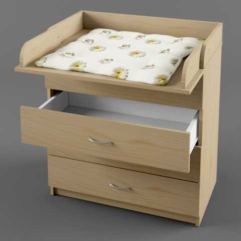 chest of drawers with changing table Modello 3D .c4d .max .obj .3ds .fbx .stl .blend