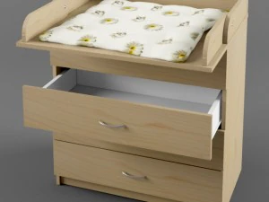 cômoda com trocador Modelo 3D