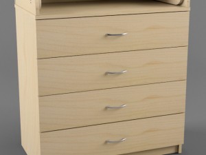 chest of drawers with changing table 3Dモデル