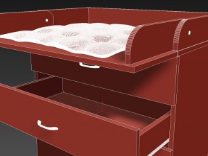 chest of drawers with changing table 3Dモデル