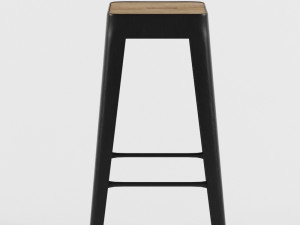 tabouret de bar en manguier et metal Modelo 3D