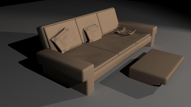 sofa with foot rest 3D Model .c4d .max .obj .3ds .fbx .stl .blend 