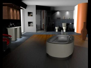 bathroom with 3D Model