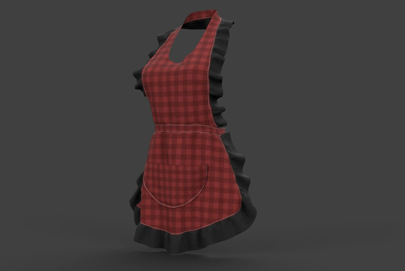 kitchen apron 3D Model .c4d .max .obj .3ds .fbx .stl .blend 
