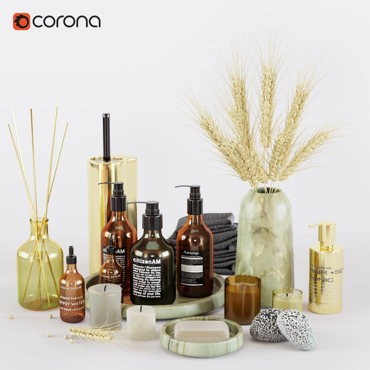 बाथरूम सेट 01 3D मॉडल .c4d .max .obj .3ds .fbx .stl .blend 