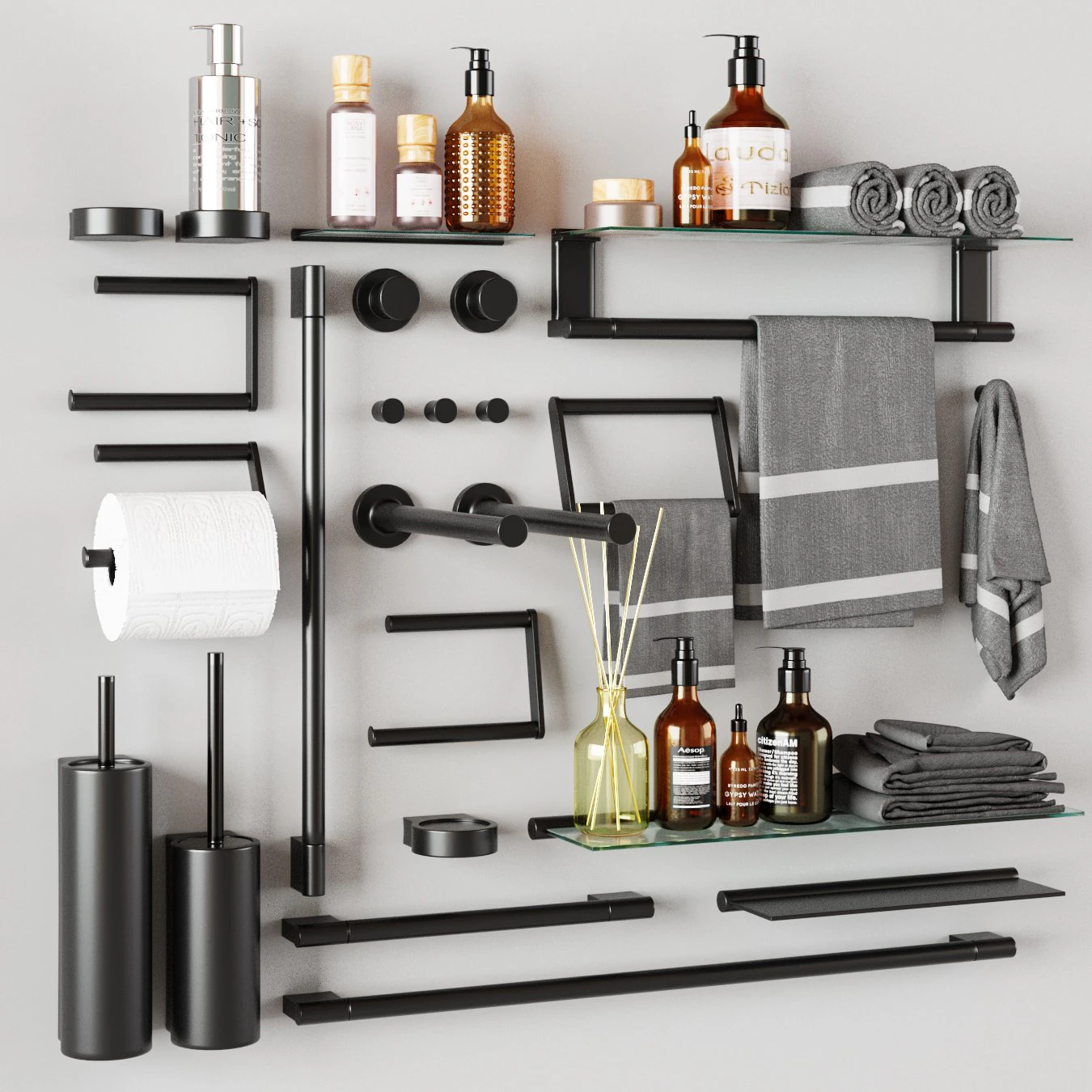 Bathroom set 2 3D Model .c4d .max .obj .3ds .fbx .stl .blend 